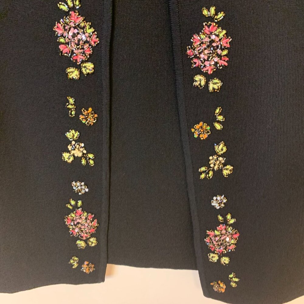 JAC Sweater Set Black Beaded Sequins Evening Wear Event Glam Bling Womens SZ S - Picture 5 of 15